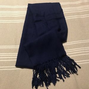Pashmina silk scarf navy blue